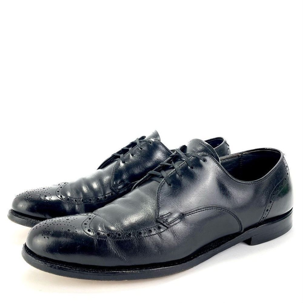 E.T. Wright Black Leather Wingtip Oxfords Men's size 10AA‎